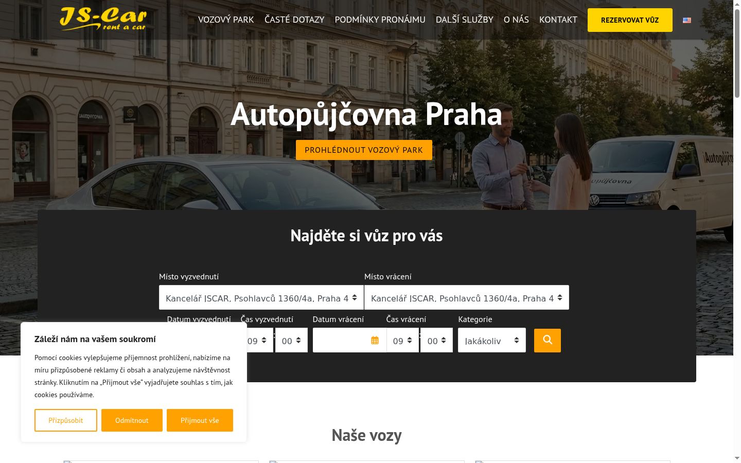 Snimka zaslona bannera za privolu prikazanog prije bilo kakve interakcije