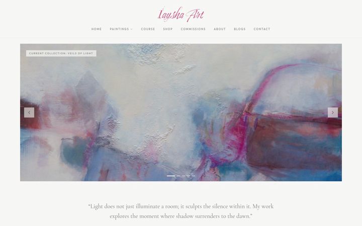 Screenshot stránky iaysha-art.com