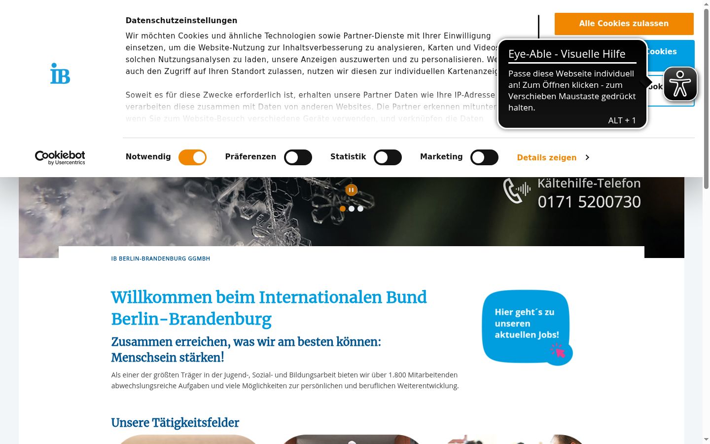 Sutikimo reklamjuostės, rodytos prieš bet kokią sąveiką, ekrano kopija
