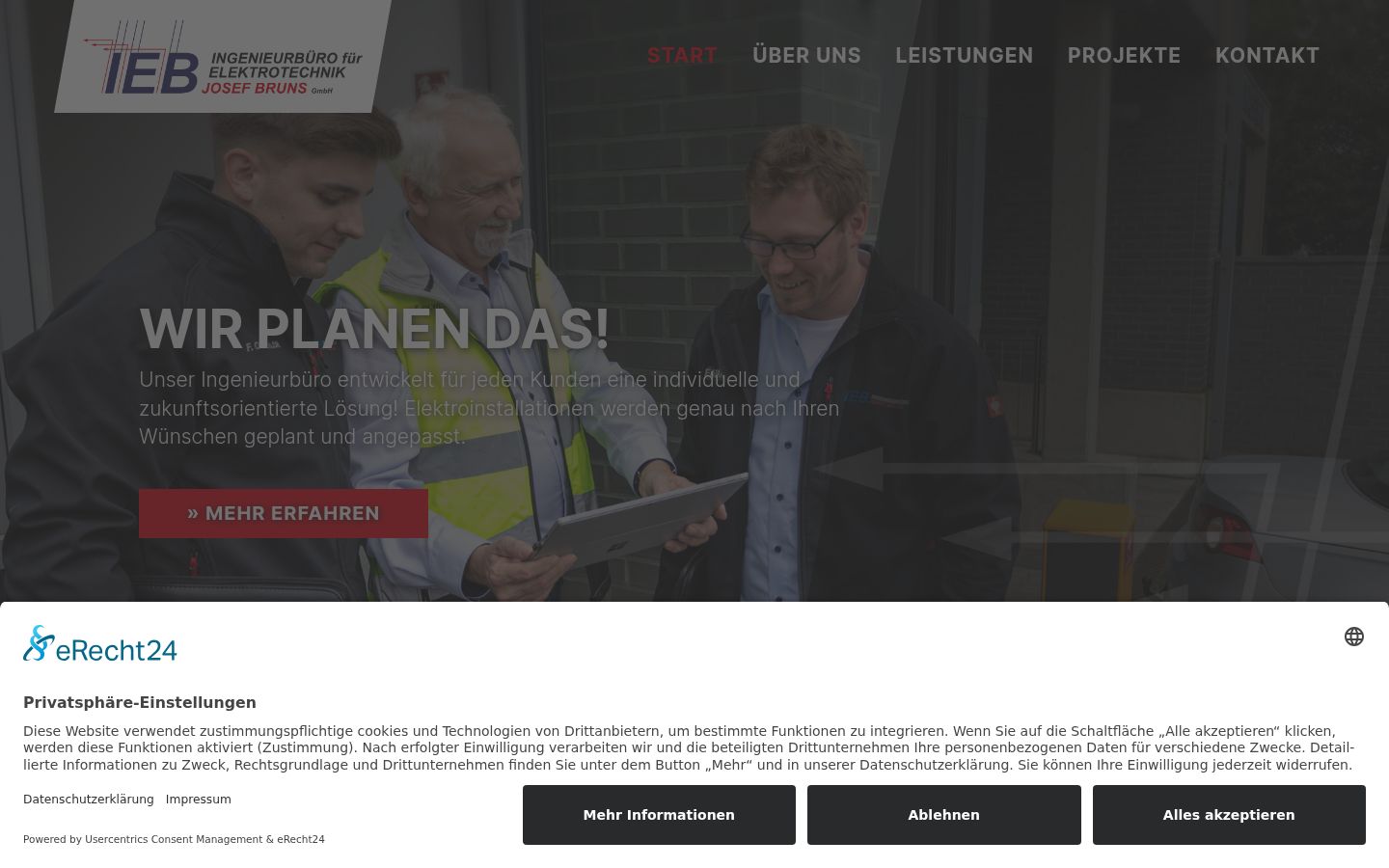 Screenshot of the consent banner shown before any interaction