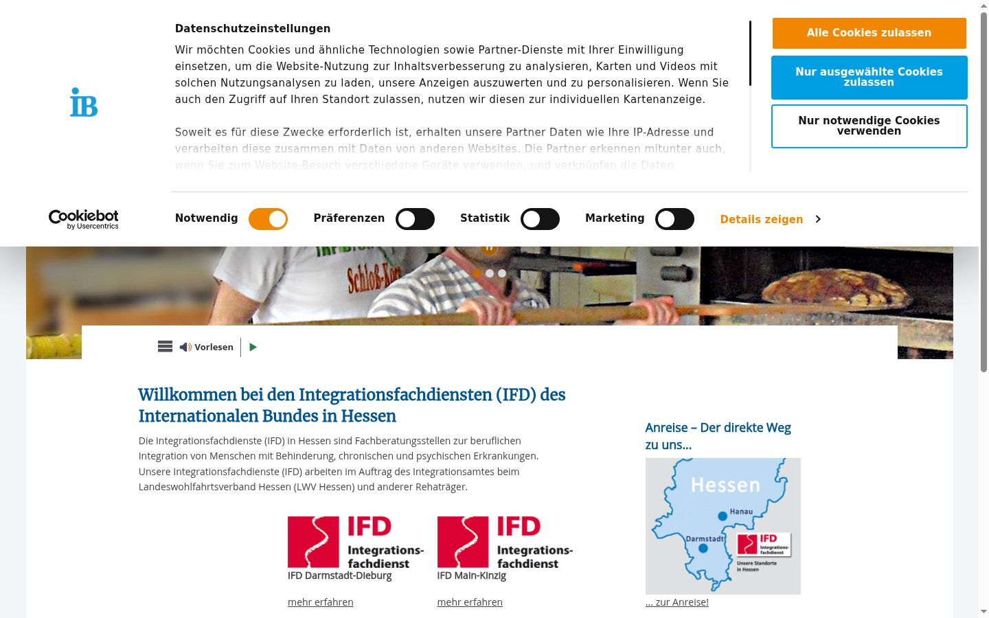 Screenshot of the consent banner shown before any interaction