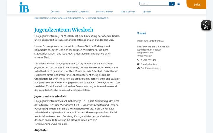 Screenshot of ib-jugendzentren-wiesloch.de