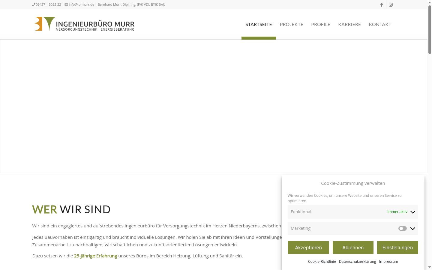 Screenshot of the consent banner shown before any interaction
