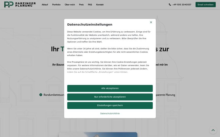 Screenshot of ib-parzinger-planung.de