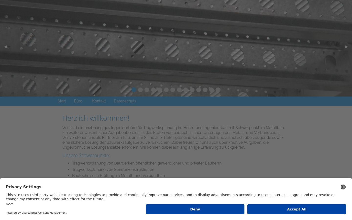 Screenshot del banner di consenso mostrato prima di qualsiasi interazione