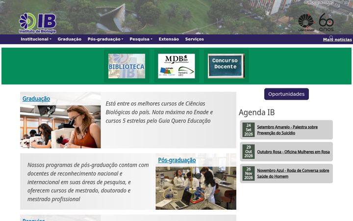 Screenshot of ib.unicamp.br