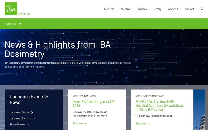 Screenshot of iba-dosimetry.de