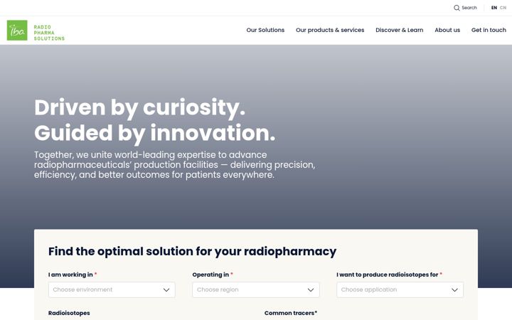 Screenshot of iba-radiopharmasolutions.com