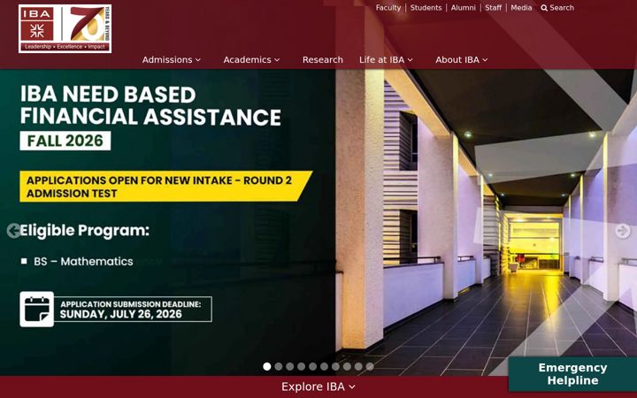 Screenshot of iba.edu.pk