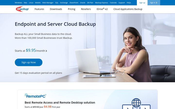 Screenshot of ibackup.com