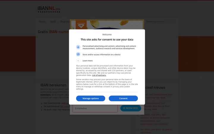 Screenshot of ibannl.org