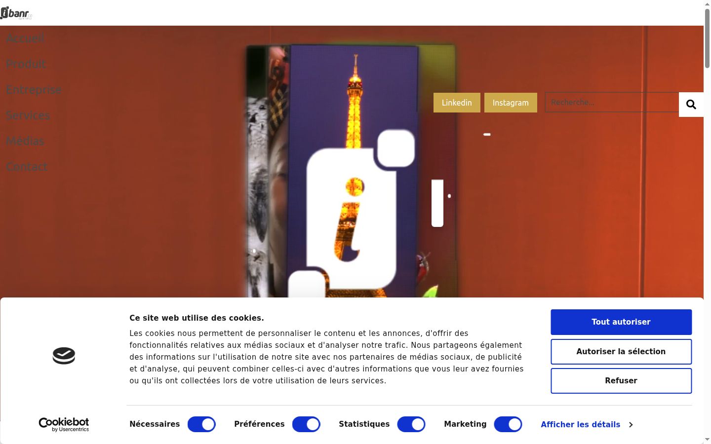 Screenshot del banner di consenso mostrato prima di qualsiasi interazione