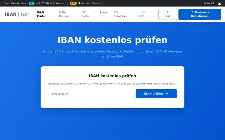 Screenshot of ibantest.com