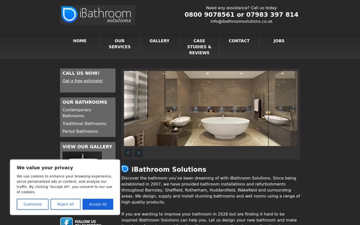 Screenshot of ibathroomsolutions.co.uk