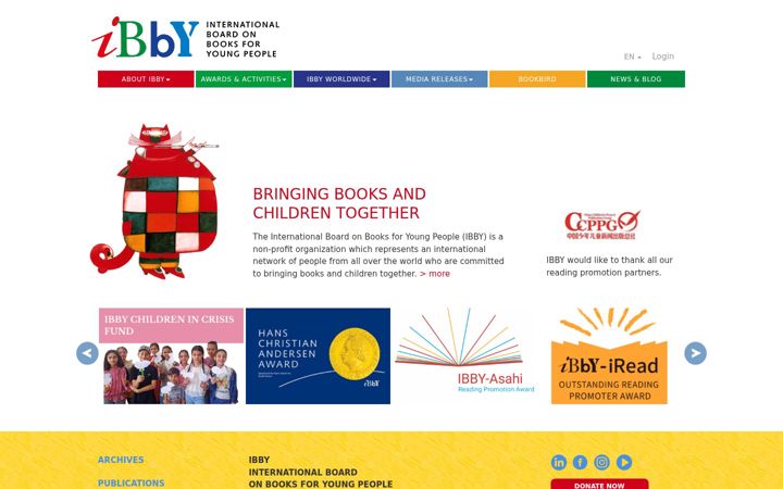 Screenshot of ibby.org