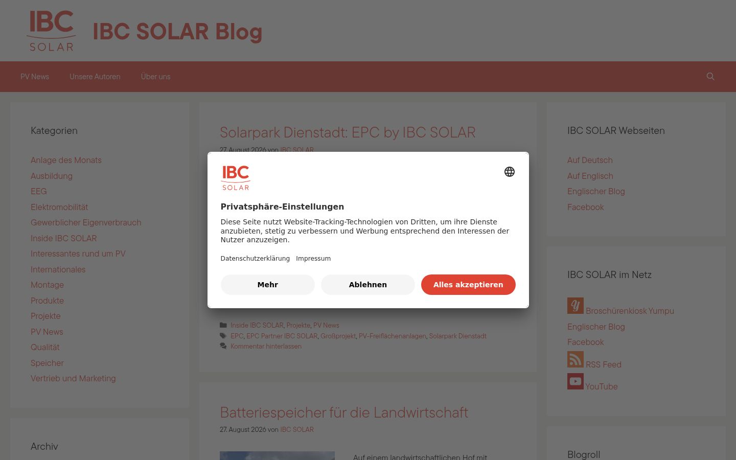 Screenshot del banner di consenso mostrato prima di qualsiasi interazione