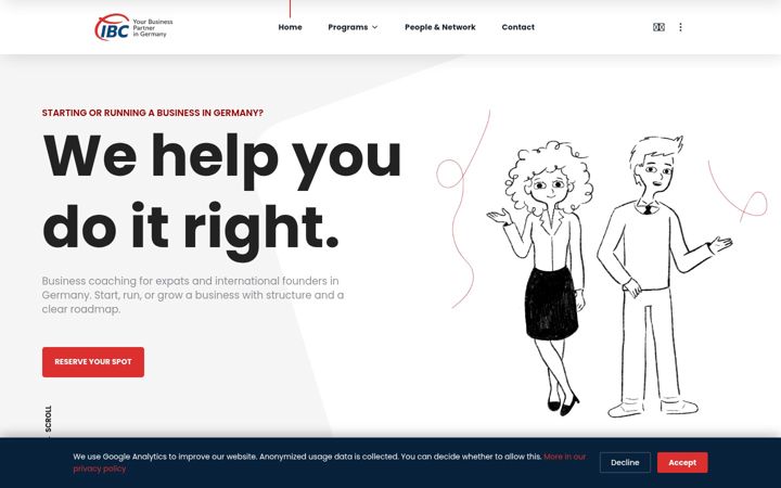 Screenshot of ibc-businesscoaching.de