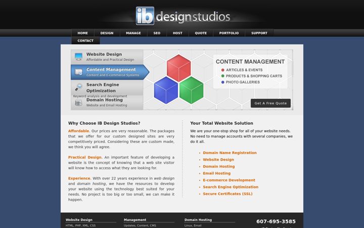 Screenshot of ibdesignhosting.com