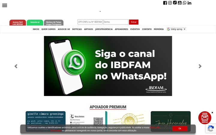 Screenshot stránky ibdfam.org.br