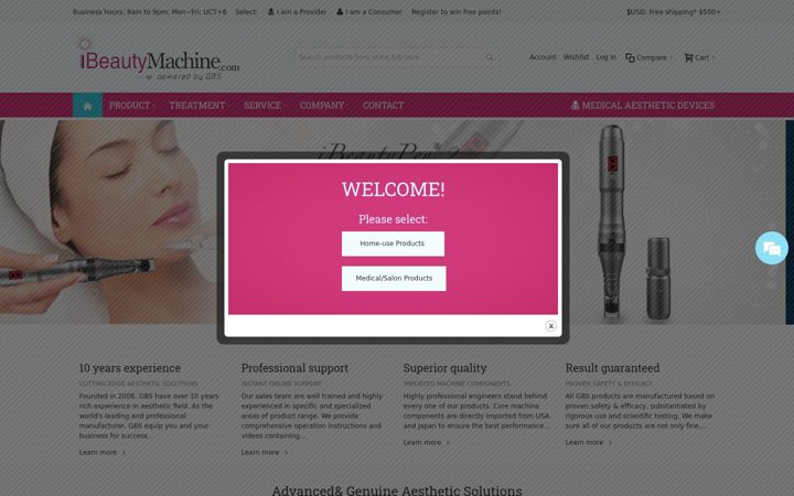 Screenshot of ibeautymachine.com