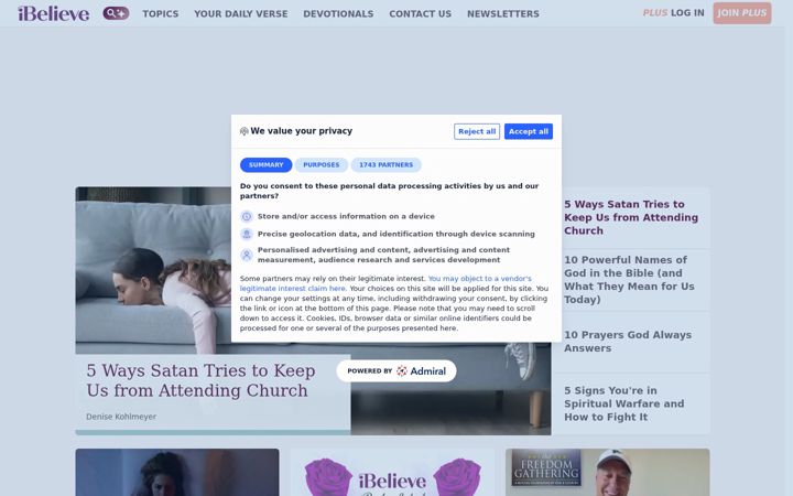 Screenshot of ibelieve.com