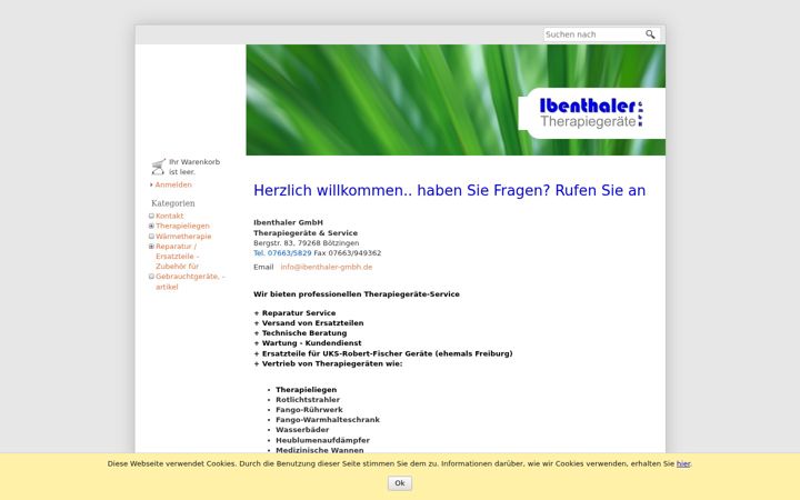Ekrānuzņēmums no ibenthaler-gmbh.de