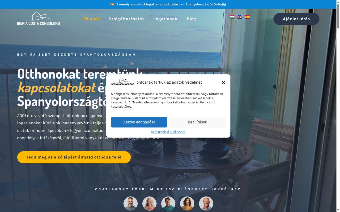 Screenshot del banner di consenso mostrato prima di qualsiasi interazione