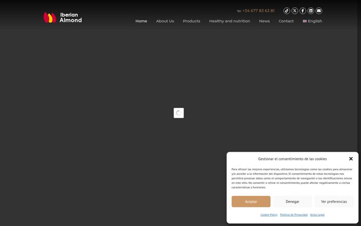 Snímek obrazovky iberianalmond.com