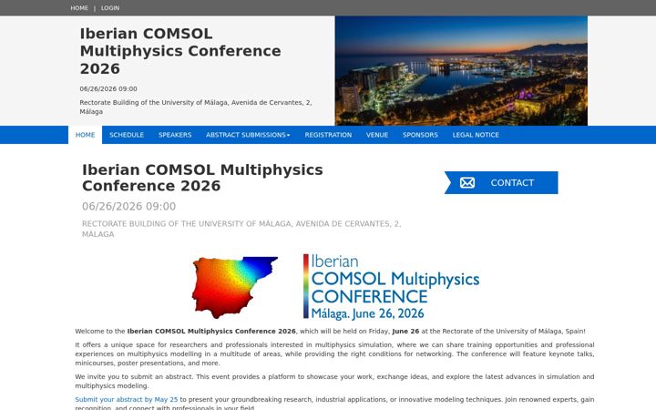 Screenshot of iberiancomsolconference.es