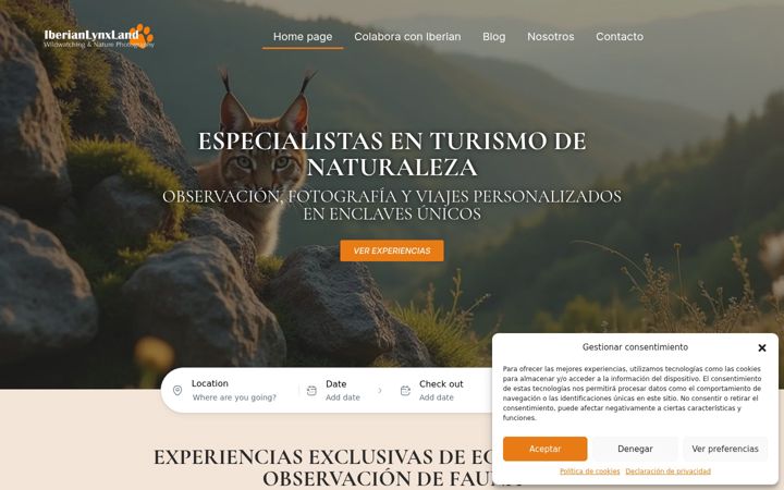 Snímek obrazovky iberianlynxland.com