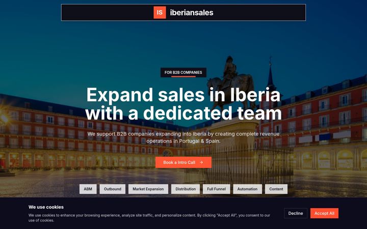 Screenshot of iberiansales.com