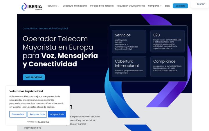 Екранна снимка на iberiatelecom.com