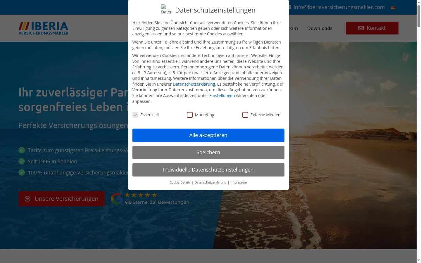 Screenshot van de toestemmingsbanner zoals getoond vóór enige interactie