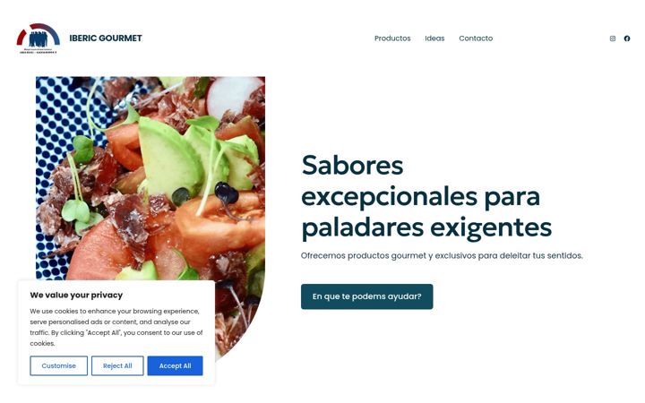 Екранна снимка на ibericgourmet.com