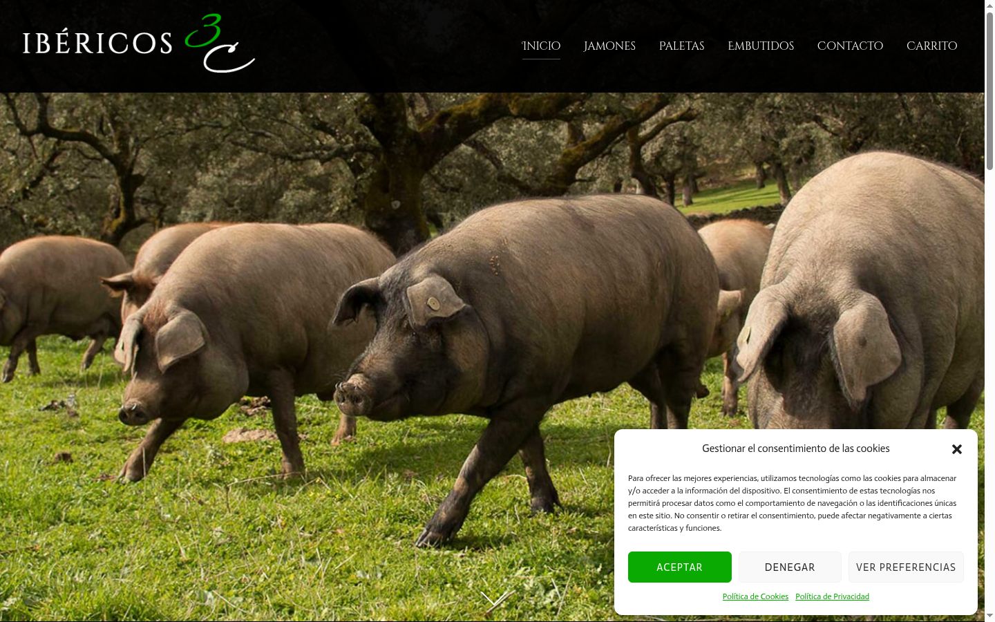 Screenshot of the consent banner shown before any interaction