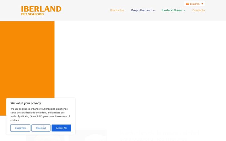 Screenshot of iberlandpetseafood.com