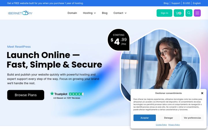 Screenshot of ibernetcom.com