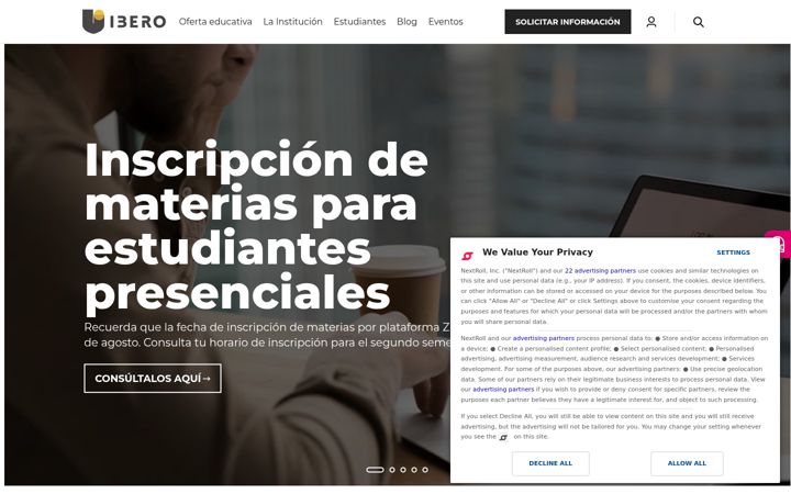 Screenshot of ibero.edu.co