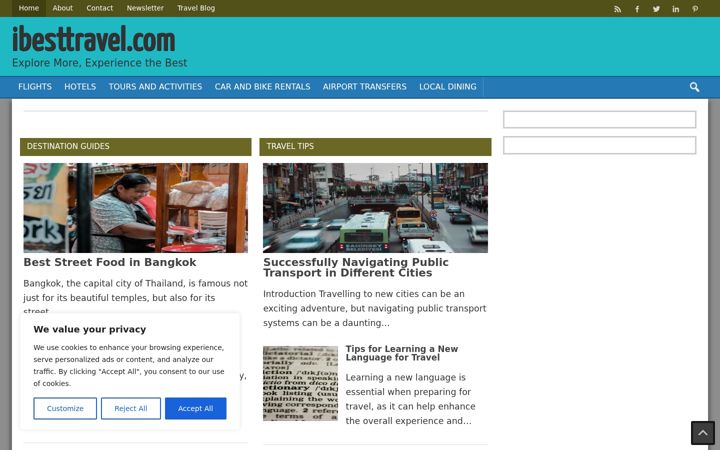 Screenshot of ibesttravel.com