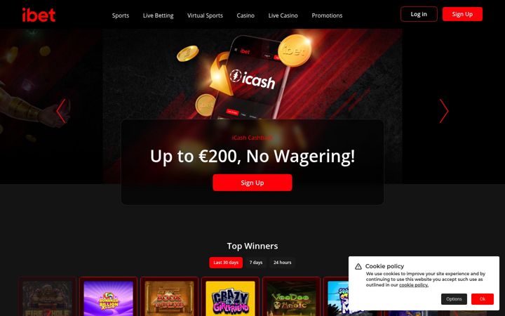 Posnetek zaslona ibet.com