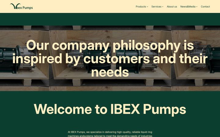 Snimka zaslona za ibexpumps.com