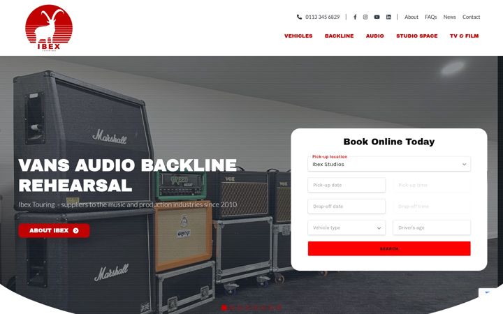 Snimka zaslona za ibextouring.com