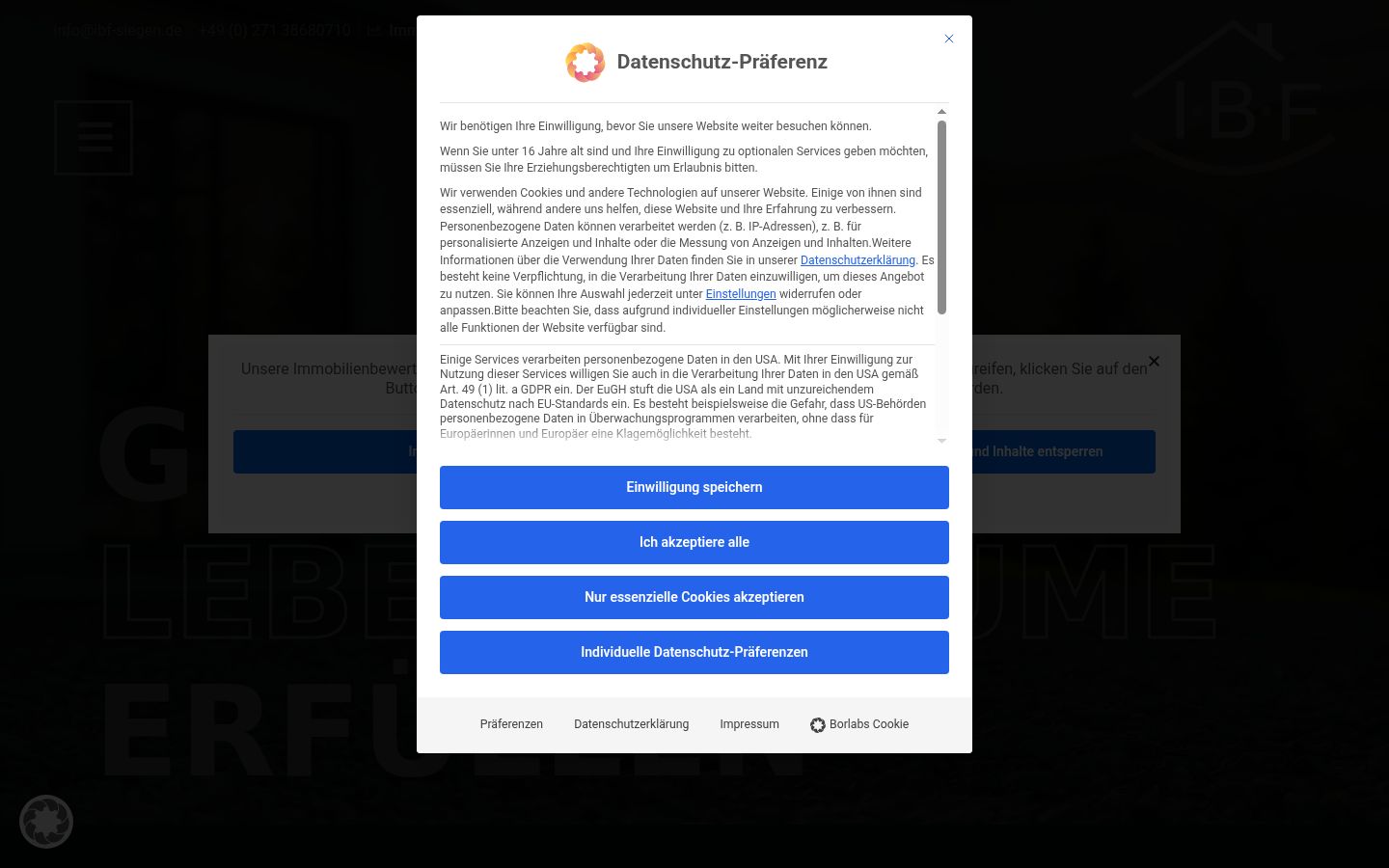 Captură de ecran a bannerului de consimțământ afișat înainte de orice interacțiune
