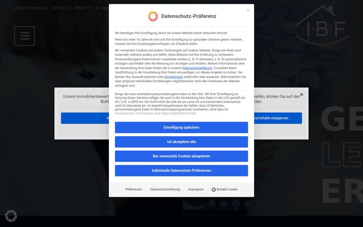 Screenshot of ibf-siegen.de