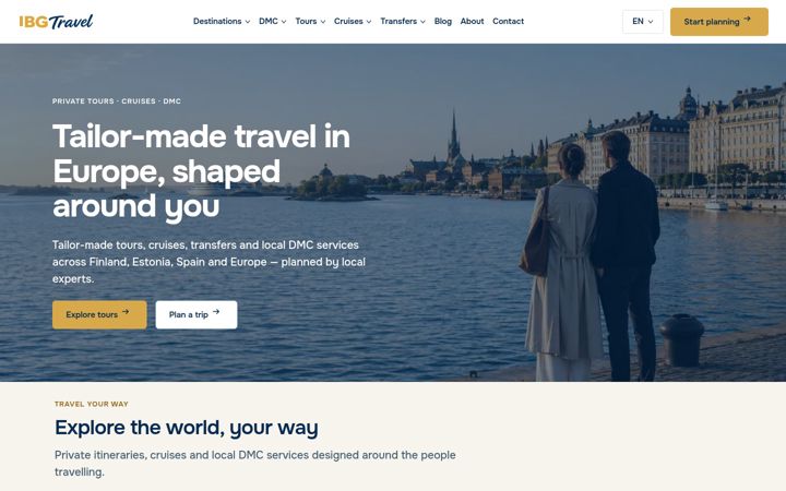 Screenshot of ibgtravel.eu