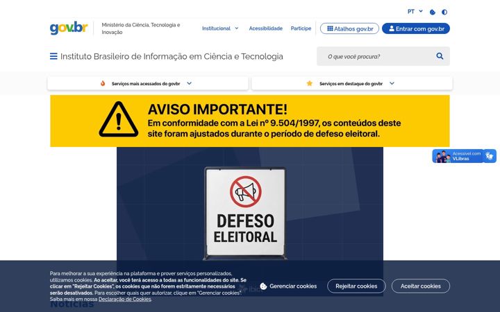 Captura de ecrã de ibict.br