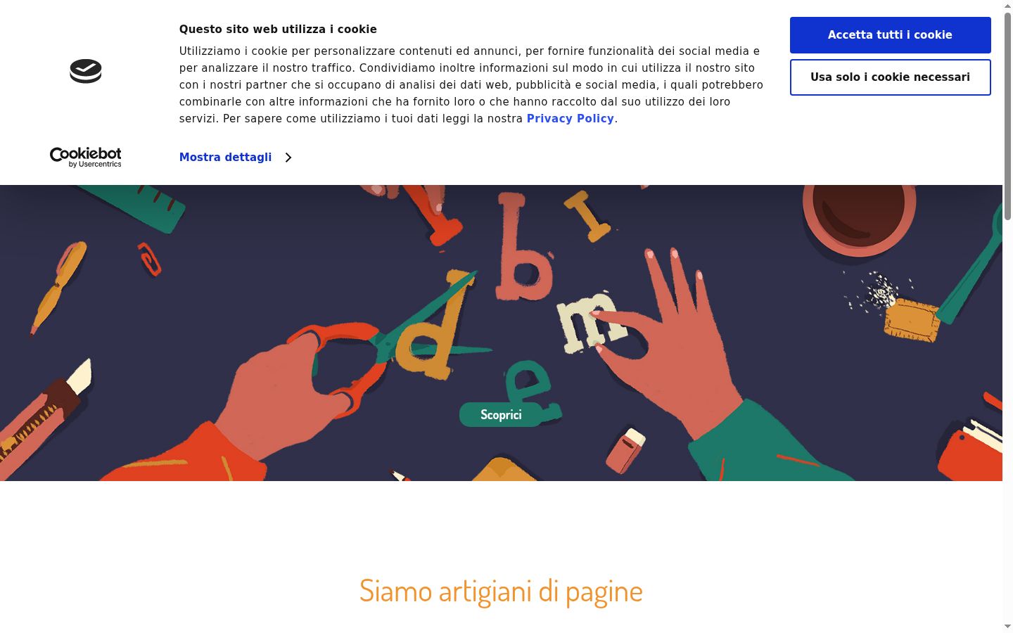 Screenshot of the consent banner shown before any interaction