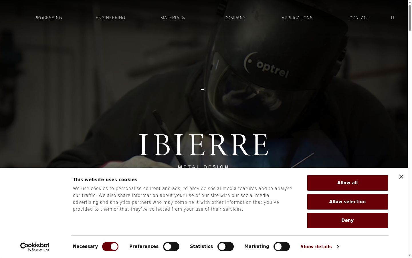 Screenshot of the consent banner shown before any interaction