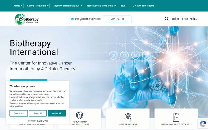 Screenshot of ibiotherapy.com