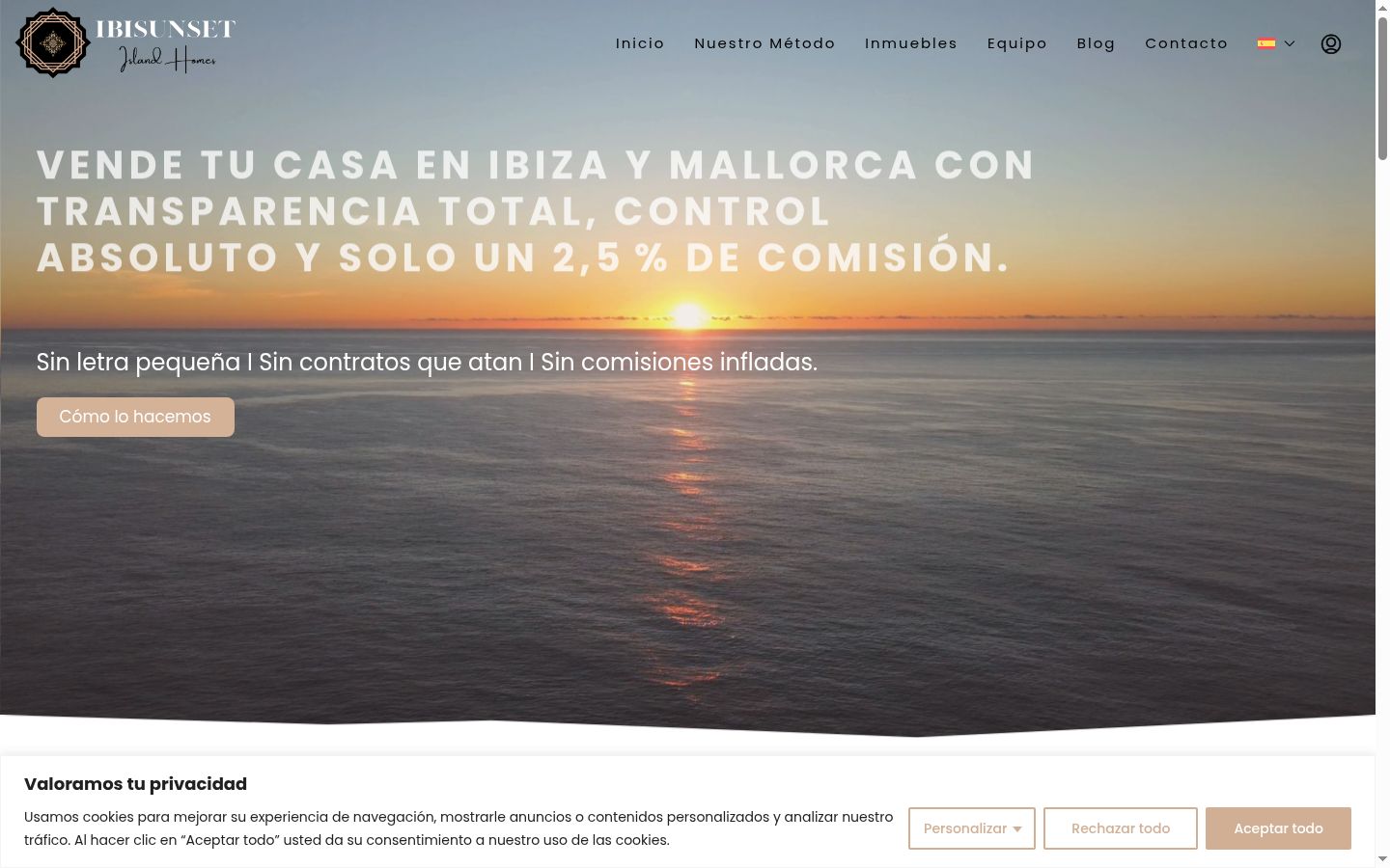 Screenshot del banner di consenso mostrato prima di qualsiasi interazione